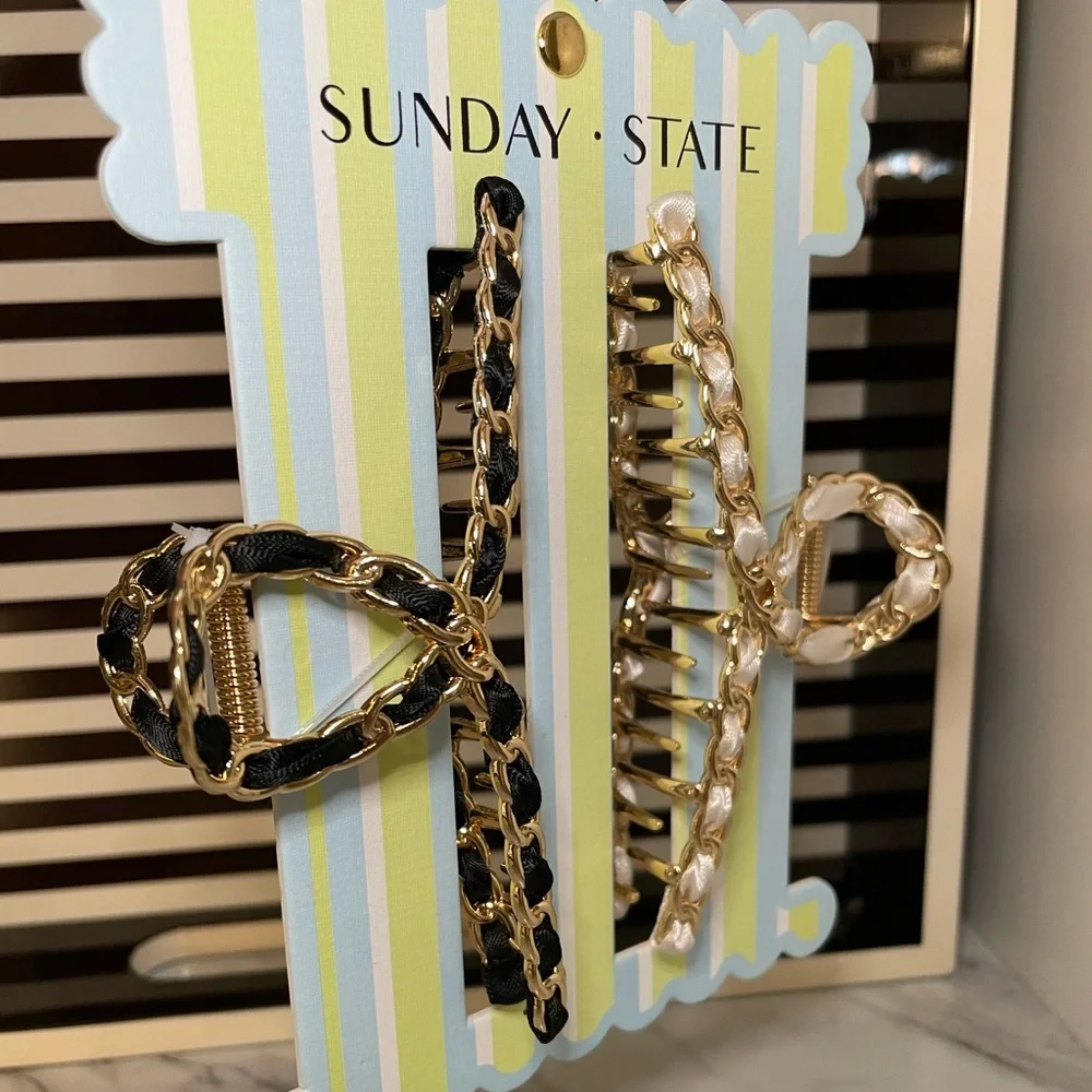 Luxury Style Hair Clips Black/Gold White/Gold